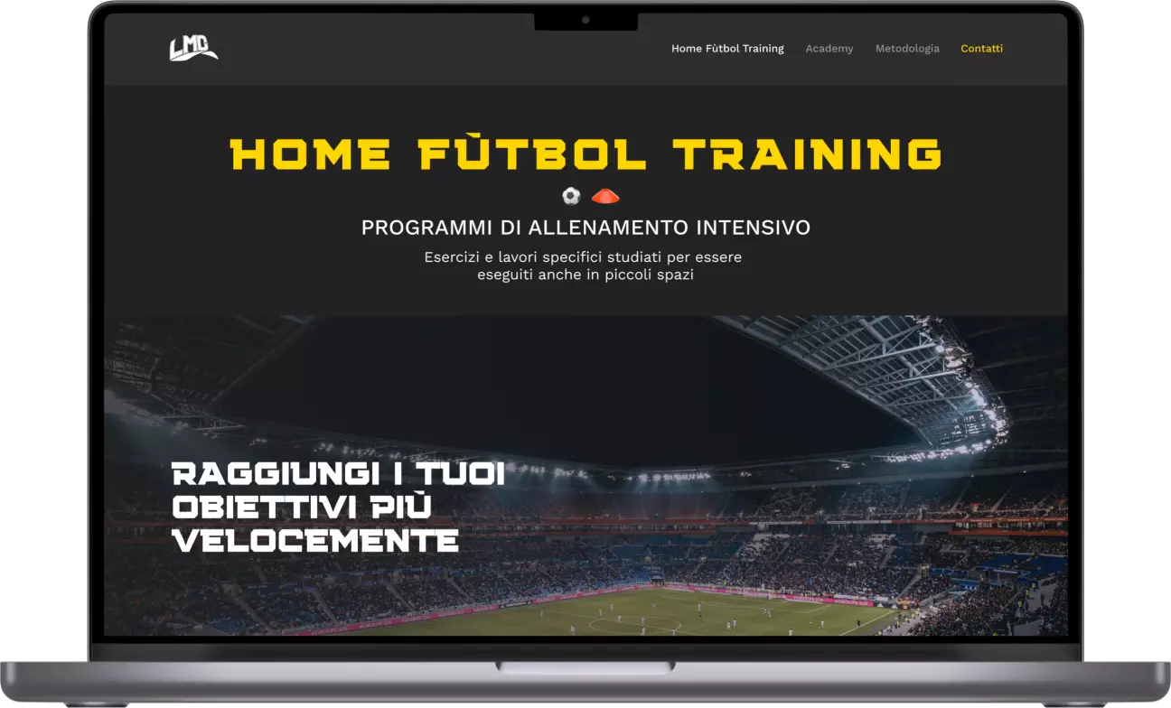 home futbol training web home page design